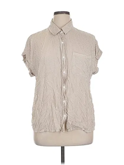 Pre-owned Cosmic Blue Love Short Sleeve Blouse In Brown