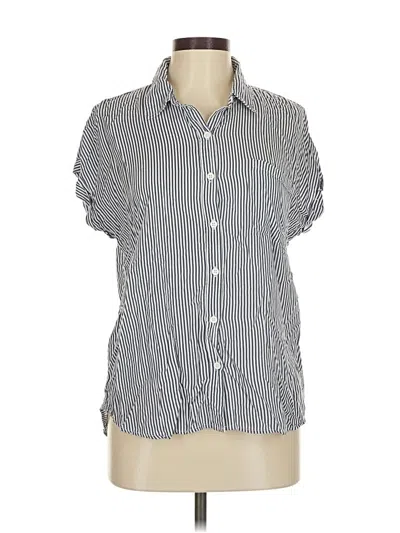 Pre-owned Cosmic Blue Love Short Sleeve Blouse In Gray