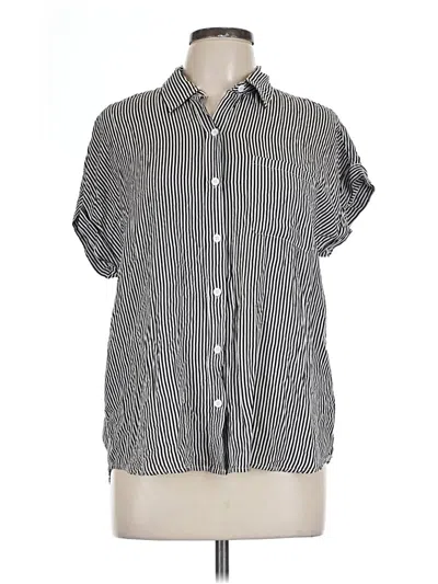 Pre-owned Cosmic Blue Love Short Sleeve Blouse In Gray