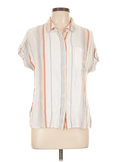 Pre-owned Cosmic Blue Love Short Sleeve Blouse In White