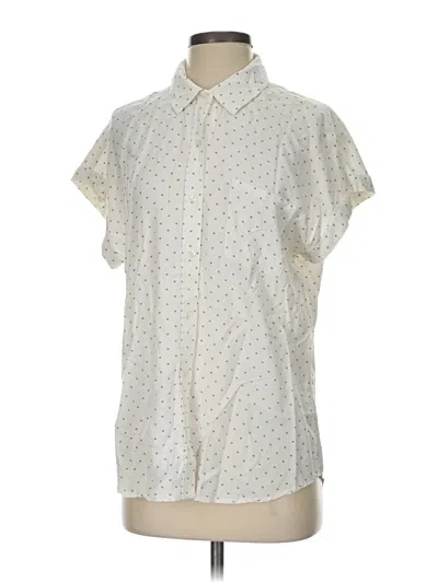Pre-owned Cosmic Blue Love Short Sleeve Blouse In White