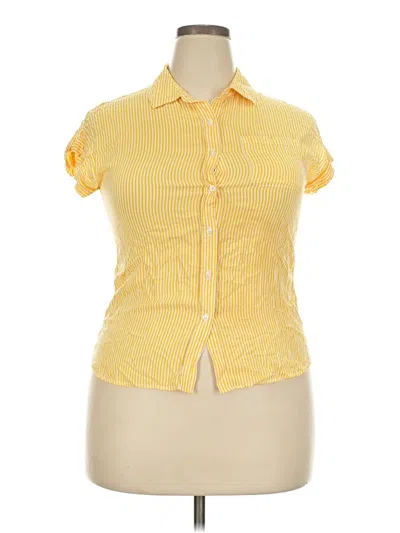 Pre-owned Cosmic Blue Love Short Sleeve Blouse In Yellow