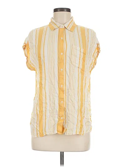 Pre-owned Cosmic Blue Love Short Sleeve Blouse In Yellow
