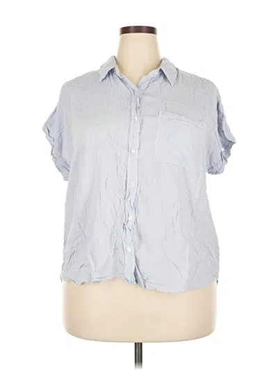 Pre-owned Cosmic Blue Love Short Sleeve Button Down Shirt In Blue