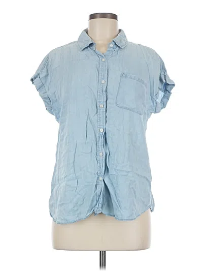 Pre-owned Cosmic Blue Love Short Sleeve Button Down Shirt In Blue