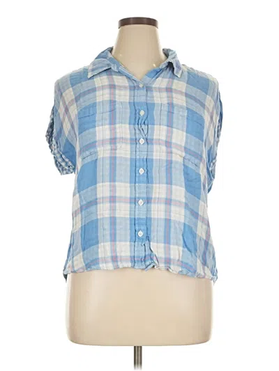 Pre-owned Cosmic Blue Love Short Sleeve Button Down Shirt In Blue