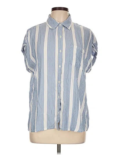 Pre-owned Cosmic Blue Love Short Sleeve Button Down Shirt In Blue