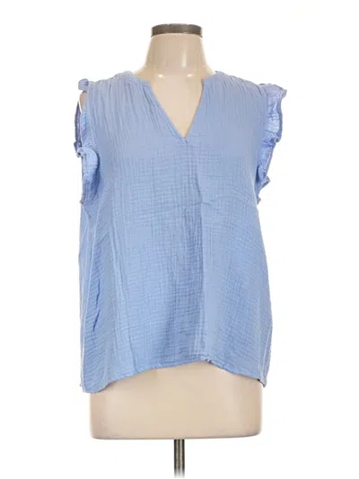 Pre-owned Cosmic Blue Love Sleeveless Blouse In Blue