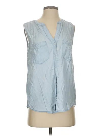 Pre-owned Cosmic Blue Love Sleeveless Button Down Shirt In Blue