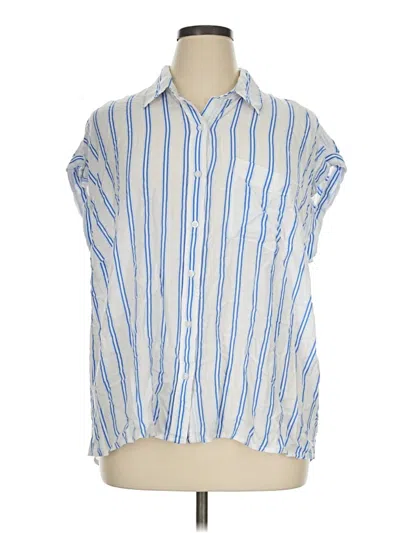 Pre-owned Cosmic Blue Love Sleeveless Button Down Shirt In Blue