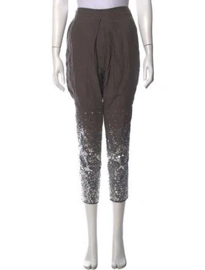 Pre-owned Cosmic Wonder Light Source Linen Straight Leg Pants In Gray