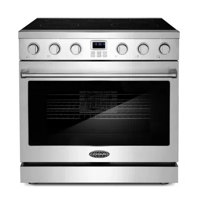 Cosmo 36 In. Haven Collection 6.1 Cu. Ft. Electric Ceramic Glass Range, 5 Burner Elements, Convection Oven In Stainless Steel