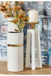 Cosmo By Cosmopolitan White Ceramic Modern Candle Holder