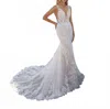 Cosmobella Opulent Lace Fitted Gown In Ivory/natural In White