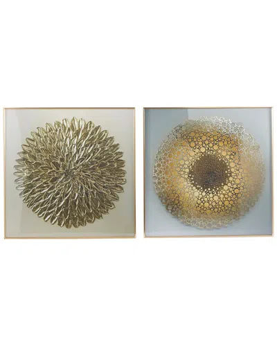 Cosmoliving By Cosmopolitan Aluminum Modern Spiral Framed Wall Art