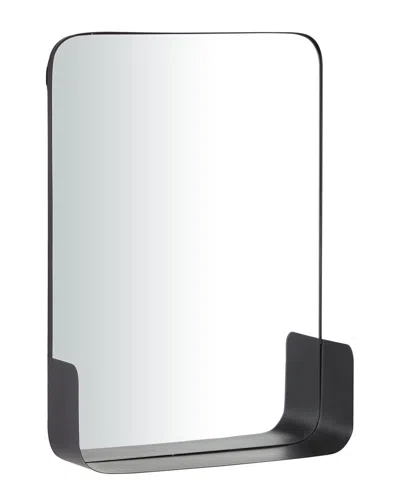 Cosmoliving By Cosmopolitan Black Metal 1 Shelf Wall Mirror