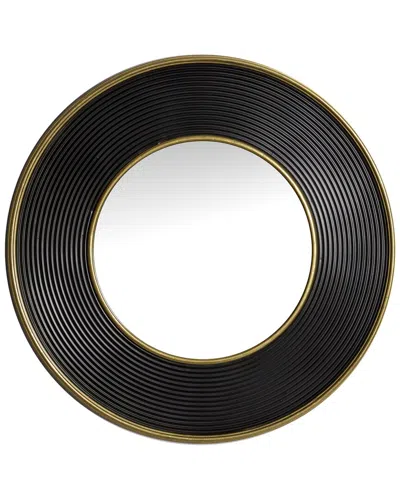 Cosmoliving By Cosmopolitan Black Metal Wall Mirror With Fluted Frame
