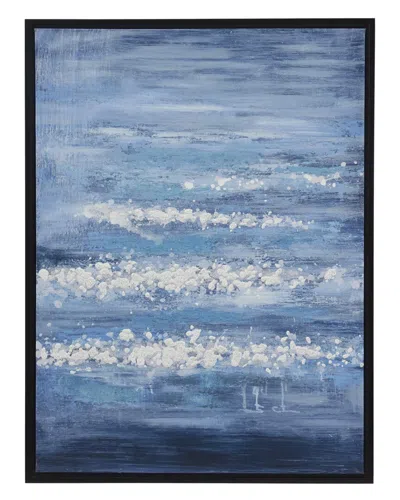 Cosmoliving By Cosmopolitan Blue Wood Framed Wall Art