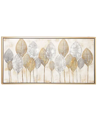 Cosmoliving By Cosmopolitan Canvas Contemporary Leaf Framed Wall Art