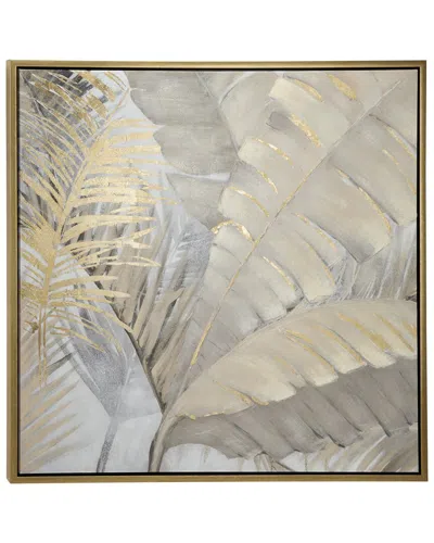 Cosmoliving By Cosmopolitan Canvas Traditional Palm Leaf Framed Wall Art