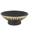 Cosmoliving By Cosmopolitan Ceramic Decorative Bowl With Abstract Melting  Drips In Black