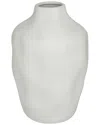 Cosmoliving By Cosmopolitan Ceramic Faceted Vase In White