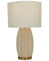 Cosmoliving By Cosmopolitan Ceramic Gourd Style Base Table Lamp In Cream