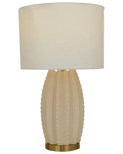 Cosmoliving By Cosmopolitan Ceramic Gourd Style Base Table Lamp In Cream