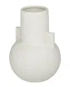 Cosmoliving By Cosmopolitan Ceramic Vase In White