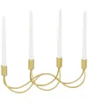 Cosmoliving By Cosmopolitan Contemporary Solid Metal Candelabra In Gold