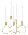Cosmoliving By Cosmopolitan Contemporary Solid Metal Candelabra In Gold