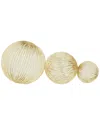 Cosmoliving By Cosmopolitan Set Of 3 Contemporary Abstract Metal Sculptu In Gold