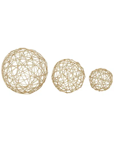 Cosmoliving By Cosmopolitan Set Of 3 Contemporary Geometric Metal Sculpt