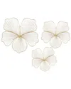 Cosmoliving By Cosmopolitan Set Of 3 Floral Metal Wall Decor In Gold