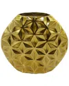 Cosmoliving By Cosmopolitan Geometric Aluminum Faceted Vase In Gold