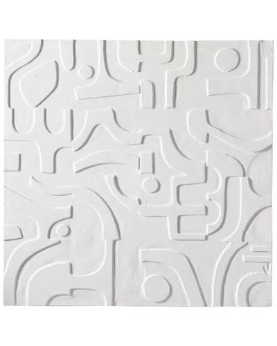 COSMOLIVING BY COSMOPOLITAN COSMOLIVING BY COSMOPOLITAN GEOMETRIC WHITE WOOD INTRICATELY CARVED WALL DECOR