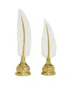 Cosmoliving By Cosmopolitan Glam Birds Sculpture, Set Of 2 In Gold-tone