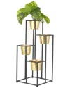 Cosmoliving By Cosmopolitan Glam Planter In Black