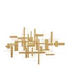 Cosmoliving By Cosmopolitan Gold Metal 3d Stripes Geometric Wall Decor 62" X 2" X 32" In Gold