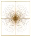 Cosmoliving By Cosmopolitan Gold Metal Starburst Large 3d Wall Decor With Square Frame, 36" X 3" X 36" In Gold