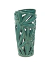 Cosmoliving By Cosmopolitan Green Stoneware Vase, 16 X 7 X 8 In Green