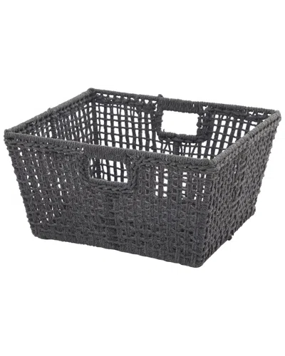 Cosmoliving By Cosmopolitan Grey Cotton Storage Basket In Gray