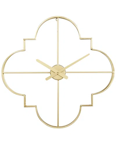 Cosmoliving By Cosmopolitan L Analog Geometric Glam Wall Clock In Gold