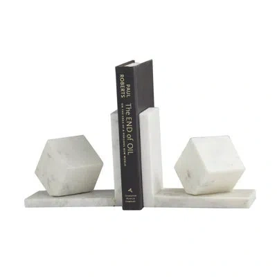 Cosmoliving By Cosmopolitan Marble Orb 10 Lbs Decorative Bookends Set In Multi