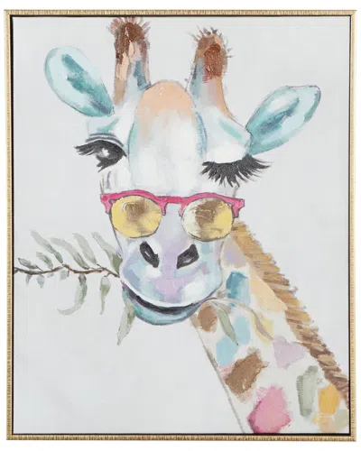 Cosmoliving By Cosmopolitan Metal Eclectic Giraffe Framed Wall Art