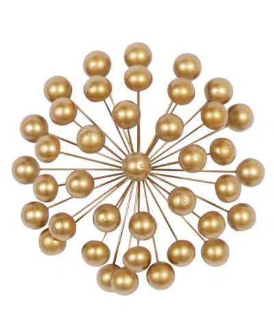 Cosmoliving By Cosmopolitan Metal Modern Abstract Sculpture, 12" X 12" In Gold-tone