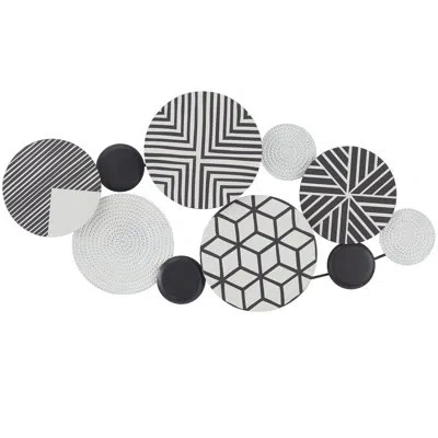 Cosmoliving By Cosmopolitan Metal Plate Wall Decor With Intricate Patterns In Black