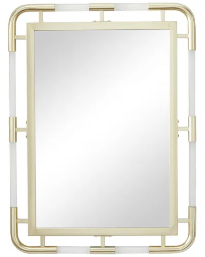 Cosmoliving By Cosmopolitan Metal Wall Mirror With Acrylic Details In Gold