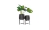 Cosmoliving By Cosmopolitan Modern Planters With Stand, Set Of 2 In Black