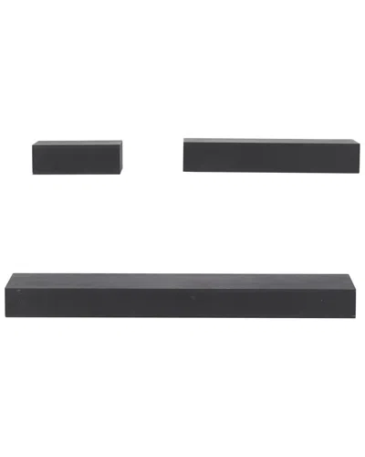 Cosmoliving By Cosmopolitan Modern Wood Wall Shelf Set In Black